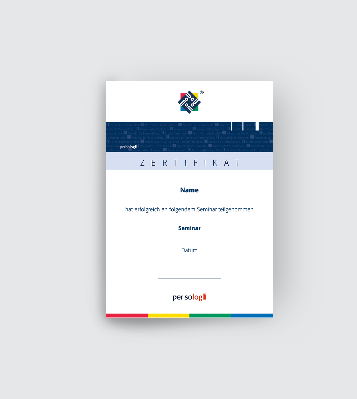 persolog Zertifikat Blanko
